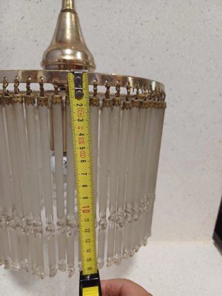 Lampada da Soffitto Vintage in Cristallo Dorato