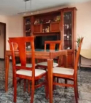 Mesa de comedor cristal y madera