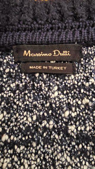Chaqueta punto Massimo Dutti azul/gris