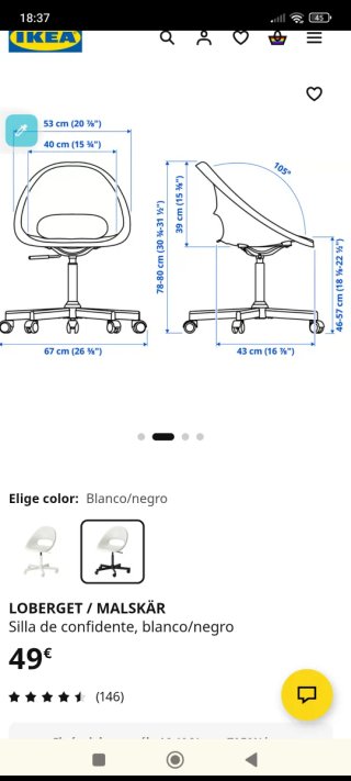 Silla IKEA LOBERGET / MALSKÄR
