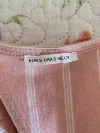 Mono Largo Bershka Rayas Rosa y Blanco (T. S)