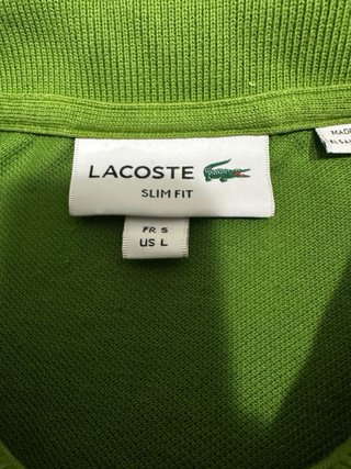 Polo Lacoste Verde Slim Fit Talla L