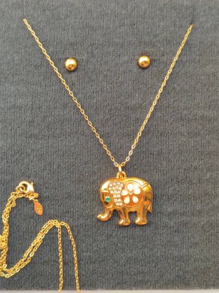 Conjunto collar elefante y pendientes