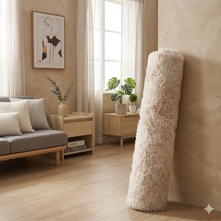 Alfombra súper suave beige poliéster