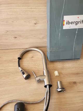 Grifo Cocina Ibergrif Acero Inox 304 Extraíble