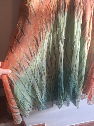 Vestido Derhy T M Verde Naranja