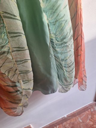 Vestido Derhy T M Verde Naranja