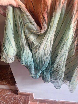 Vestido Derhy T M Verde Naranja