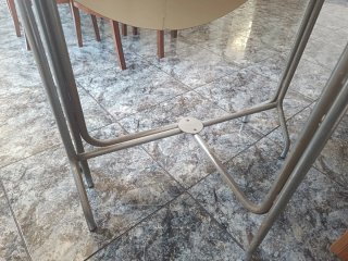Mesa redonda extensible madera y metal