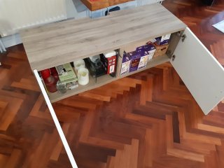 Mueble TV Ikea Madera y Blanco