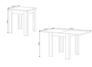 Mesa extensible madera + 4 sillas blancas - MALAGA