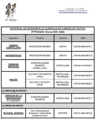 Libro de texto NATURAL SCIENCE de 3º Primaria