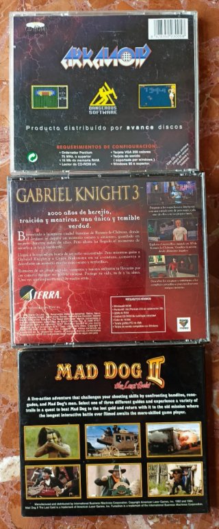 Lote 3 Juegos PC: Arkanoid, Gabriel Knight 3, Mad
