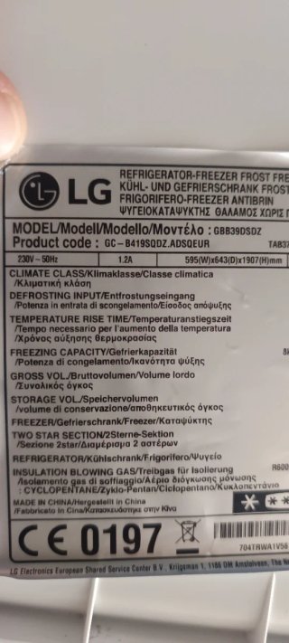Cajón Congelador Frigorífico LG