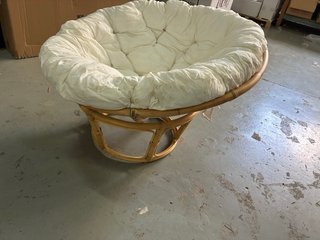 Sillón Papasan Beige Bambú