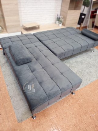Sofá Cama Chaise Longue Gris