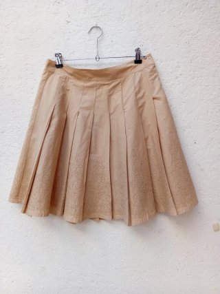 Falda plisada beige Benetton
