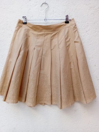 Falda plisada beige Benetton