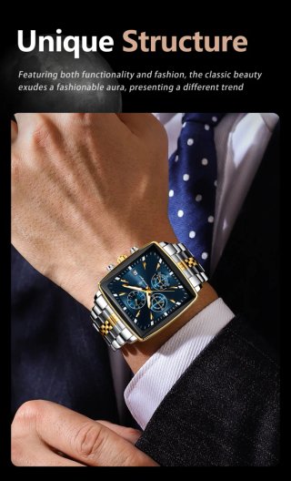 Reloj BINBOND Hombre Dorado y Plateado