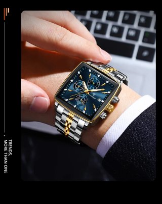Reloj BINBOND Hombre Dorado y Plateado