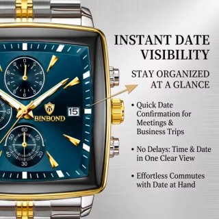 Reloj BINBOND Hombre Dorado y Plateado