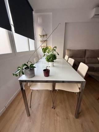 Mesa comedor cristal y 6 sillas
