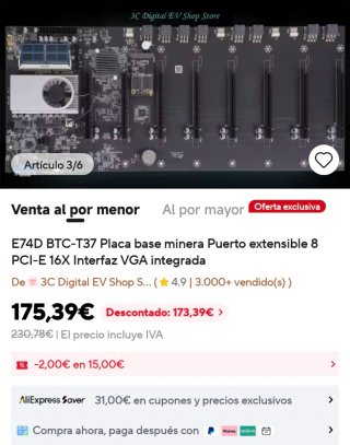 BTC-T37 Placa base minera
