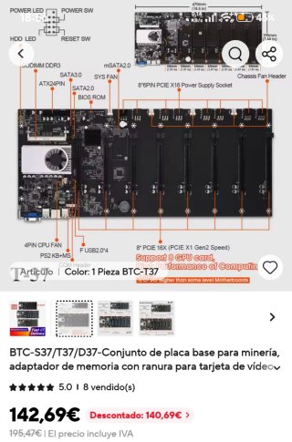 BTC-T37 Placa base minera