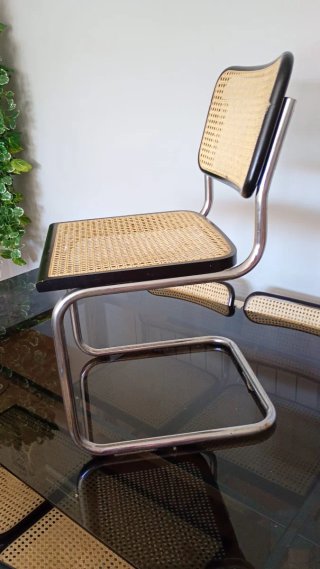 Mesa comedor cristal y 6 sillas Cesca.