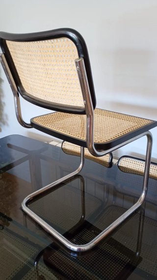 Mesa comedor cristal y 6 sillas Cesca.