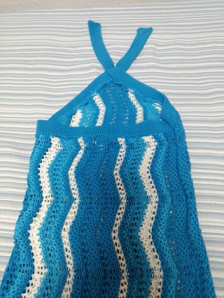 Vestido playero High Spirit azul y blanco