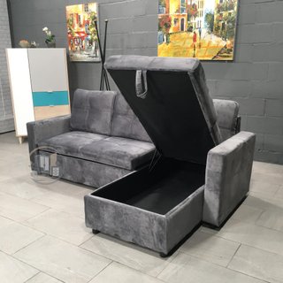 Sofá-cama chaise longue con arcón