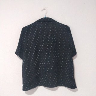 Blusa Oysho Negra Lunares Blancos