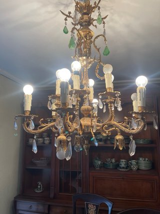 Lampada a sospensione classica in cristallo e metallo