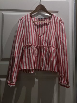 Camicia Zara a righe rosse e bianche