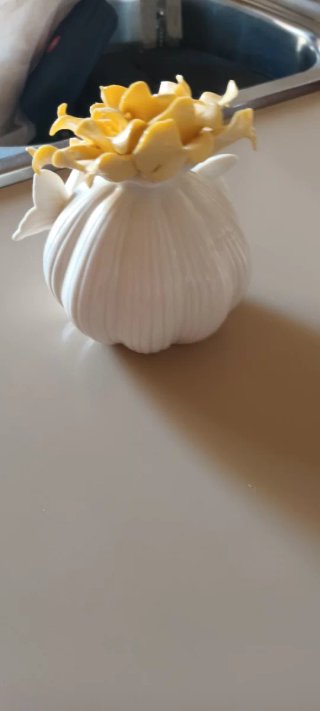 Profumatore ceramica bianco fiore giallo