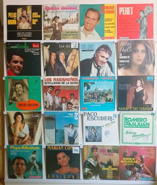 LOTE DE 100 VINILOS SINGLES Y EP