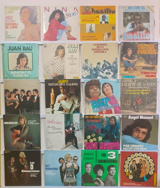 LOTE DE 100 VINILOS SINGLES Y EP