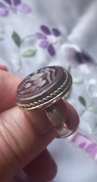 Anello sigillo afghano vintage misura 17,8 mm