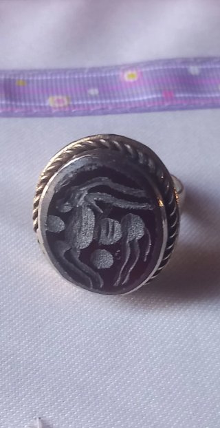 Anello sigillo afghano vintage misura 17,8 mm