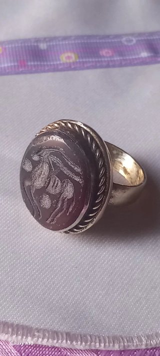 Anello sigillo afghano vintage misura 17,8 mm