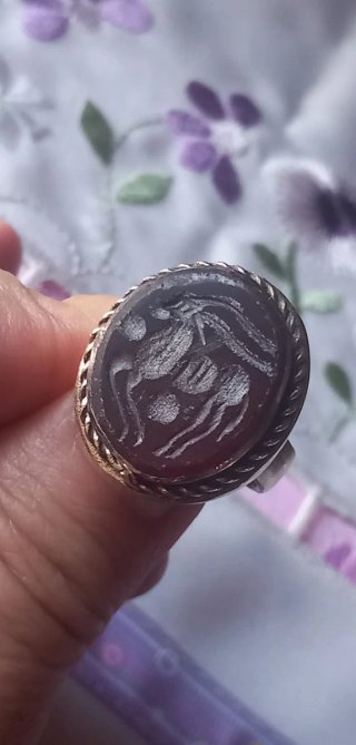 Anello sigillo afghano vintage misura 17,8 mm