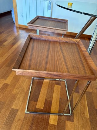 Mesa redonda cristal y metal