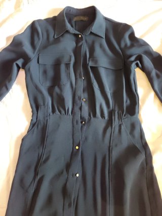 Vestido Zara largo azul marino