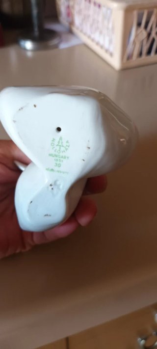 Coppia Cigni in Ceramica Bianca