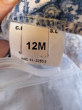 Vestido bebé estampado azul y blanco