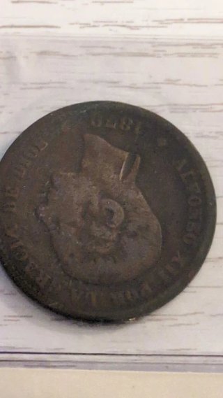 Lote 4 monedas 5 ctmos 1870-1879