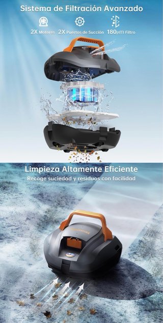 Robot Limpiafondos Piscina inalambrico CoasTeering