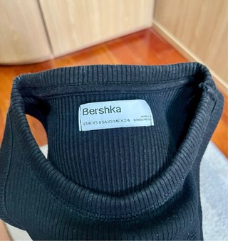 Vestido negro corto ajustado, talla XS, Bershka