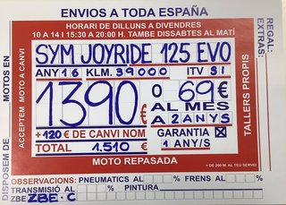 SYM Joyride 125 Evo Blanca